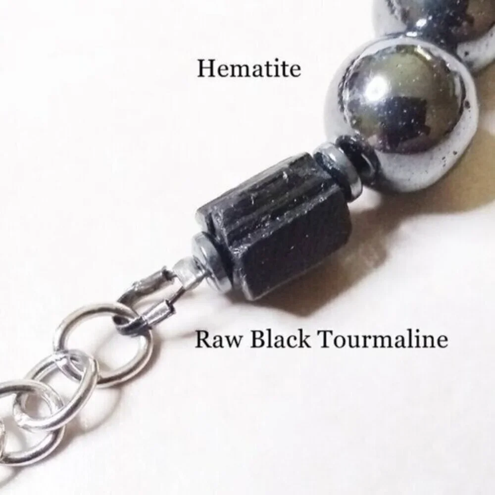 Handsome! Men's Protection Bracelet: Hematite, Tigereye, Raw Black Tourmaline 8
